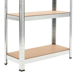 Berkfield Storage Shelves 3 Pcs Silver 75X30X172 Cm Steel And Mdf - thumbnail 9