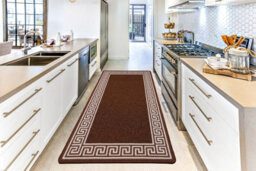 Smart Living Heavy Duty Machine Washable Runner For Hallway, Kitchen Non Slip Floor Mats, Door Mat 50Cm X 80Cm - Brown Cream