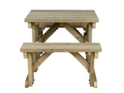 Arbor Garden Solutions Abies Wooden Picnic Bench And Table Set, Outdoor Dining Set (3Ft, Natural Finish) - thumbnail 3