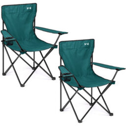 Trail Outdoor Leisure Trail Teal Folding Camping Chair Lightweight Portable With Cup Holder Fishing Outdoor - 2 Pack