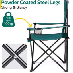Trail Outdoor Leisure Trail Teal Folding Camping Chair Lightweight Portable With Cup Holder Fishing Outdoor - 2 Pack - thumbnail 3