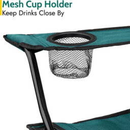 Trail Outdoor Leisure Trail Teal Folding Camping Chair Lightweight Portable With Cup Holder Fishing Outdoor - 2 Pack - thumbnail 5