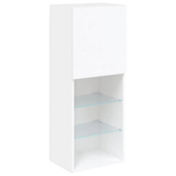 Berkfield 6 Piece Tv Wall Units With Led White Engineered Wood - thumbnail 9