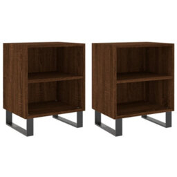 Berkfield Elegant Bedside Cabinets 2 Pcs Brown Oak 40X30X50 Cm Engineered Wood - thumbnail 1