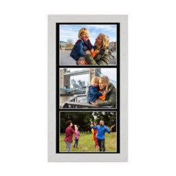 AK Frames 16X8 White Ash Modern Multi Photo Frame With Black Mount - Holds 3 Apertures (3X) 7X5 Photos - thumbnail 1