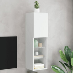 Berkfield Durable Tv Cabinet With Led Lights White 30.5X30X102 Cm - thumbnail 2