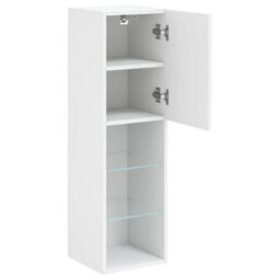 Berkfield Durable Tv Cabinet With Led Lights White 30.5X30X102 Cm - thumbnail 8