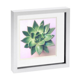 "Nicola Spring 10 X 10"" Photo Frame - White/white Mount - 3D Photo Frame Picture Frame Box Portrait Display Case (53 X 53Cm)" - thumbnail 1