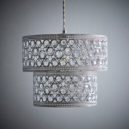 K Living Hazel Chrome And Clear Acrylic Beads Light Pendant - thumbnail 1