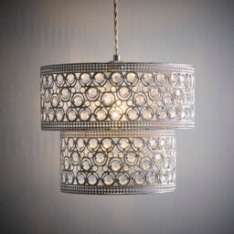 K Living Hazel Chrome And Clear Acrylic Beads Light Pendant - thumbnail 2
