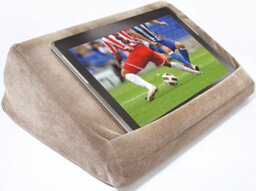 Tablet Holder Cushion With Inner Pocket - Angled Pillow Device Stand For Tablets, Phones, E-Readers & Books - Grey, 22 X 30 X 24Cm - thumbnail 2