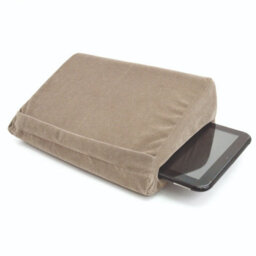 Tablet Holder Cushion With Inner Pocket - Angled Pillow Device Stand For Tablets, Phones, E-Readers & Books - Grey, 22 X 30 X 24Cm - thumbnail 4
