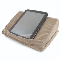 Tablet Holder Cushion With Inner Pocket - Angled Pillow Device Stand For Tablets, Phones, E-Readers & Books - Grey, 22 X 30 X 24Cm - thumbnail 3