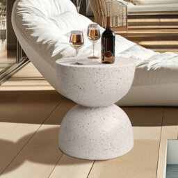 Fativo 40Cmw Round Terrazzo Side Table Accent Table Outdoor Bar Stool Patio Deck Table - thumbnail 7