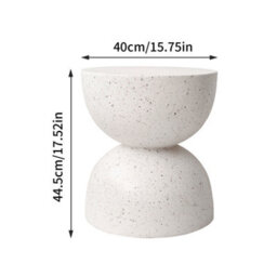 Fativo 40Cmw Round Terrazzo Side Table Accent Table Outdoor Bar Stool Patio Deck Table - thumbnail 2
