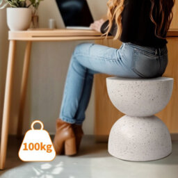 Fativo 40Cmw Round Terrazzo Side Table Accent Table Outdoor Bar Stool Patio Deck Table - thumbnail 4