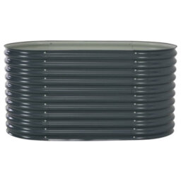 Berkfield Garden Raised Bed 160X80X81 Cm Galvanised Steel Grey - thumbnail 2
