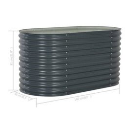 Berkfield Garden Raised Bed 160X80X81 Cm Galvanised Steel Grey - thumbnail 8