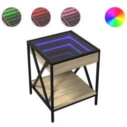Berkfield Coffee Table With Infinity Led Sonoma Oak 40X40X49 Cm - thumbnail 2