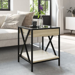 Berkfield Coffee Table With Infinity Led Sonoma Oak 40X40X49 Cm - thumbnail 4