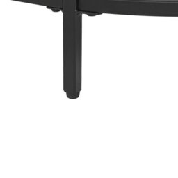 Wyld And Coco Glamora Round Black Tempered Glass Coffee Table With Mirrored Shelf 70Cm Modern Living Room - thumbnail 7