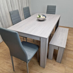 Kosy Koala Modern Grey Rectangle Dining Table Set With 4 Grey Chairs Dining Room Furniture Set - thumbnail 1