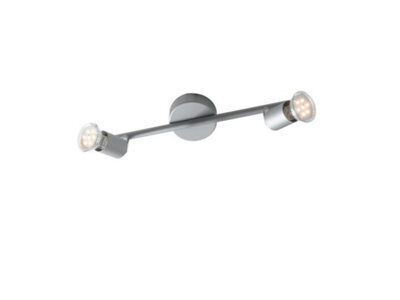 Luminosa Lighting Luminosa Spot Led 2 Light Twin Adjustable Spotlight Silver 400Lm 2700K 35X15Cm