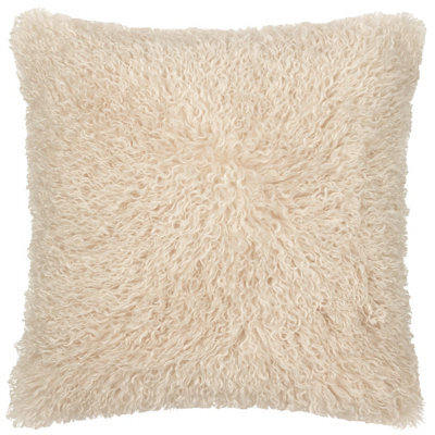 Furn. Rowan Faux Fur Natural Cushion Cover - image 1