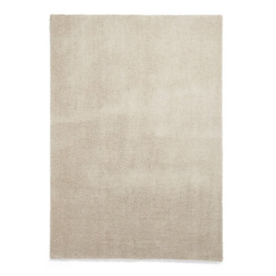 Cream Shaggy Washable Plain Modern Rug For Living Room Bedroom & Dining Room-160Cm X 230Cm - image 1