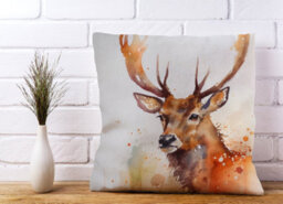 Warren Reed Designer Majestic Stag Watercolour Cushions 45Cm X 45Cm - thumbnail 2
