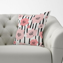 Warren Reed Designer Pastel Pink Flowers Cushions 60Cm X 60Cm - thumbnail 2