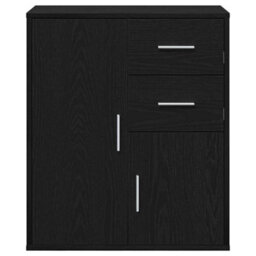 Berkfield Sideboard With Drawer Black Oak 60 X 31 X 70 Cm Engineered Wood - thumbnail 6