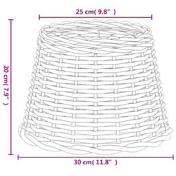 Vidaxl Lamp Shade Brown 30X20 Cm Wicker Lamp Shades - thumbnail 6