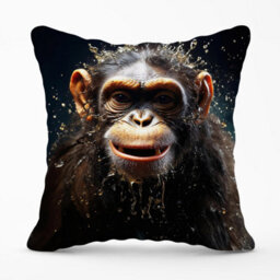 Warren Reed Designer Realistic Monkey Face Splashart Outdoor Cushion 45Cm X 45Cm - thumbnail 1