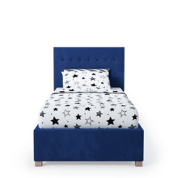 Rest Relax Amelia Solo Ottoman Bed Plush Velvet Navy Blue - Single 3Ft - thumbnail 3
