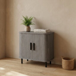 Garden Greatness Evie Ribbed Charcoal Side Table