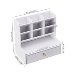 Desk Organiser Set White Pvc Office Pen Pencil Holder - thumbnail 2