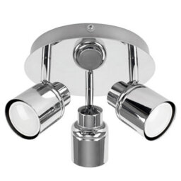 Valuelights Benton Chrome 3 Way Round Ip44 Bathroom Ceiling Spotlight And Cool Bulbs - thumbnail 5