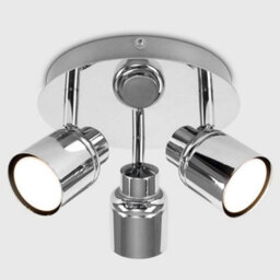 Valuelights Benton Chrome 3 Way Round Ip44 Bathroom Ceiling Spotlight And Cool Bulbs - thumbnail 3