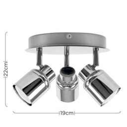 Valuelights Benton Chrome 3 Way Round Ip44 Bathroom Ceiling Spotlight And Cool Bulbs - thumbnail 6