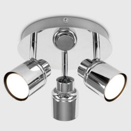 Valuelights Benton Chrome 3 Way Round Ip44 Bathroom Ceiling Spotlight And Cool Bulbs - thumbnail 2