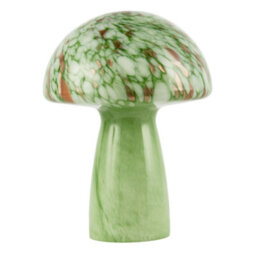 Happy Homewares Retro Italian Designed Green Glass Mushroom Lamp With Copper Flecks