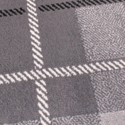 Tartan Grey Chequered Tartan Easy To Clean Rug For Dining Room-60Cm X 110Cm - thumbnail 3