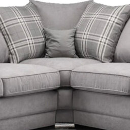 Furnishings For Less UK Milan 4 Seater L Shaped Corner Sofa Scatter Back Chesterfield Arms Grey Right Hand Facing - thumbnail 3