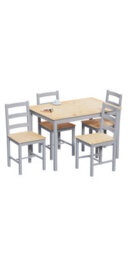 Lassic Vida Designs Yorkshire 4 Seater Dining Set, Grey & Pine - thumbnail 4