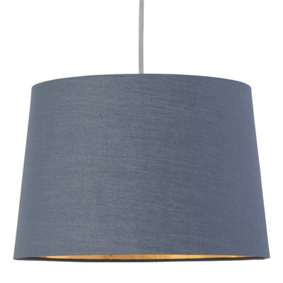 First Choice Lighting Zoey Dark Grey With Gold Inner 28Cm Easy Fit Pendant Or Lamp Shade - image 1
