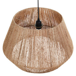 Beliani Pendant Lamp, Handwoven Jute Shade, Black Iron Base, 48Cm - thumbnail 4