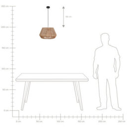 Beliani Pendant Lamp, Handwoven Jute Shade, Black Iron Base, 48Cm - thumbnail 8