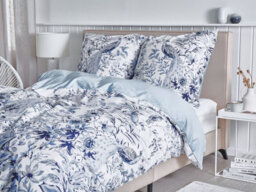 Beliani Duvet Cover Set Ballard Sateen Cotton 155 X 220 Cm Blue - thumbnail 2