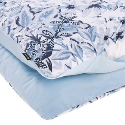 Beliani Duvet Cover Set Ballard Sateen Cotton 155 X 220 Cm Blue - thumbnail 6